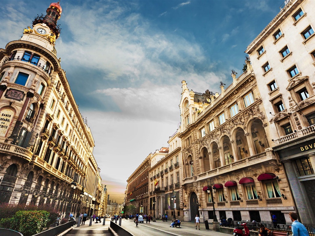 마드리드의 스페인의 수도, 도시 풍경의 HD 배경 화면 #5 - 1024x768