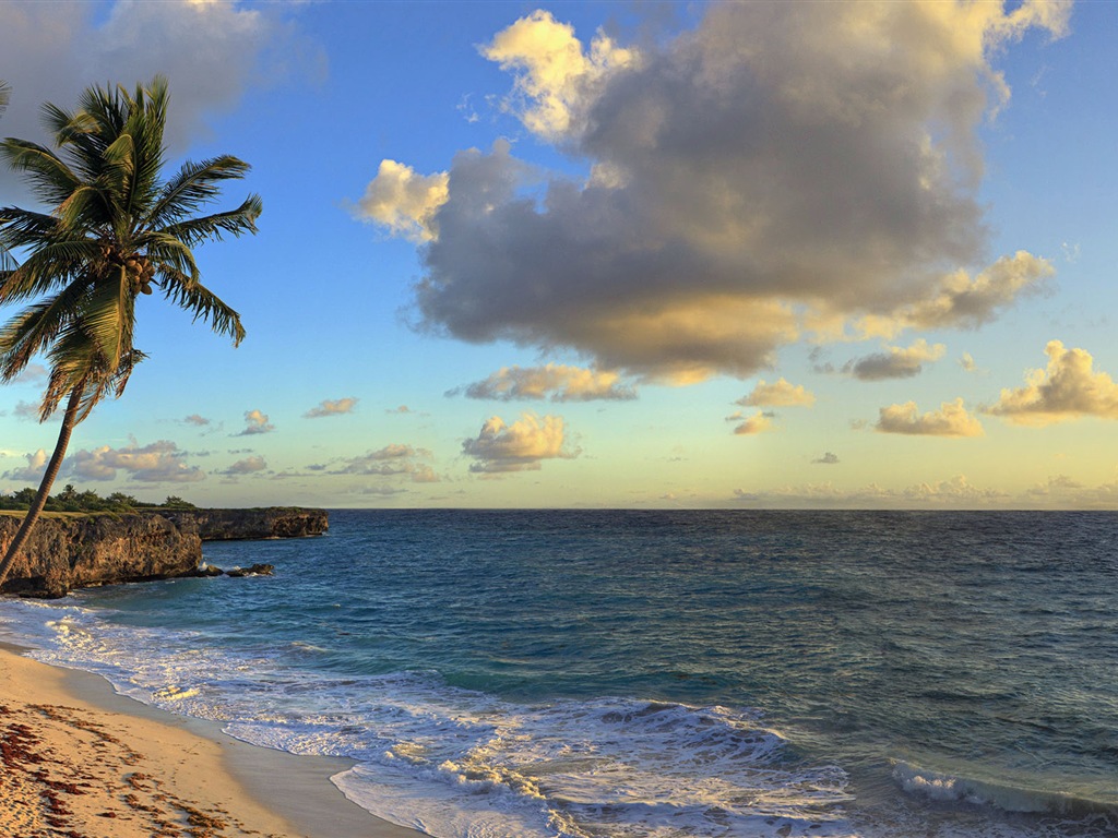 美しいビーチの夕日、Windows 8のパノラマワイドスクリーンの壁紙 #6 - 1024x768