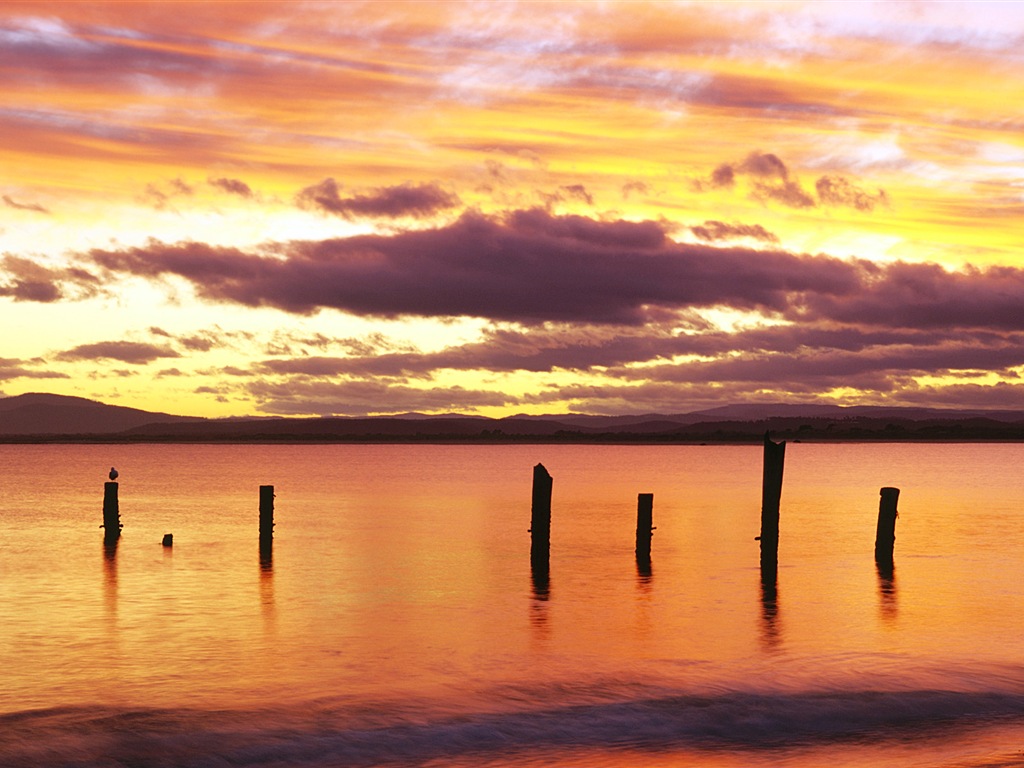 Schöner Strand Sonnenuntergang, Windows 8 Panorama-Widescreen-Wallpaper #7 - 1024x768