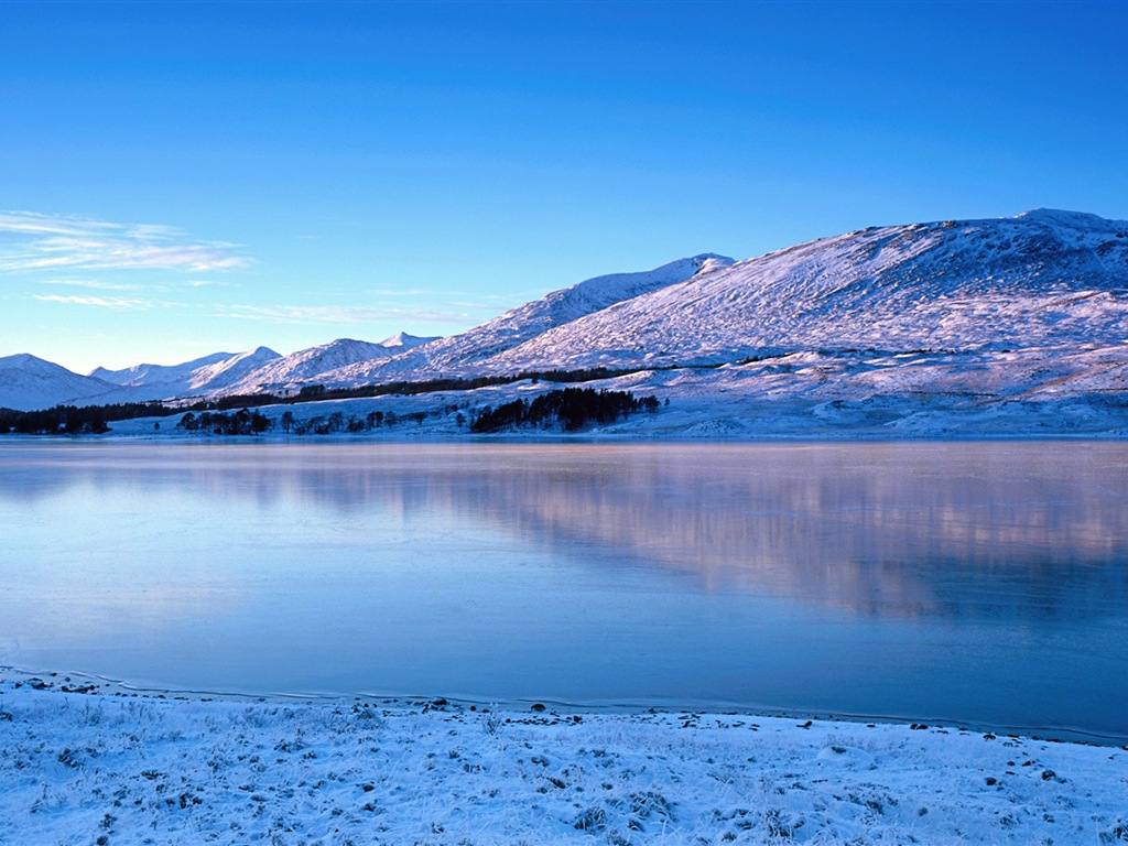 寒冷冬天美麗的雪景，Windows 8 全景寬屏壁紙 #5 - 1024x768