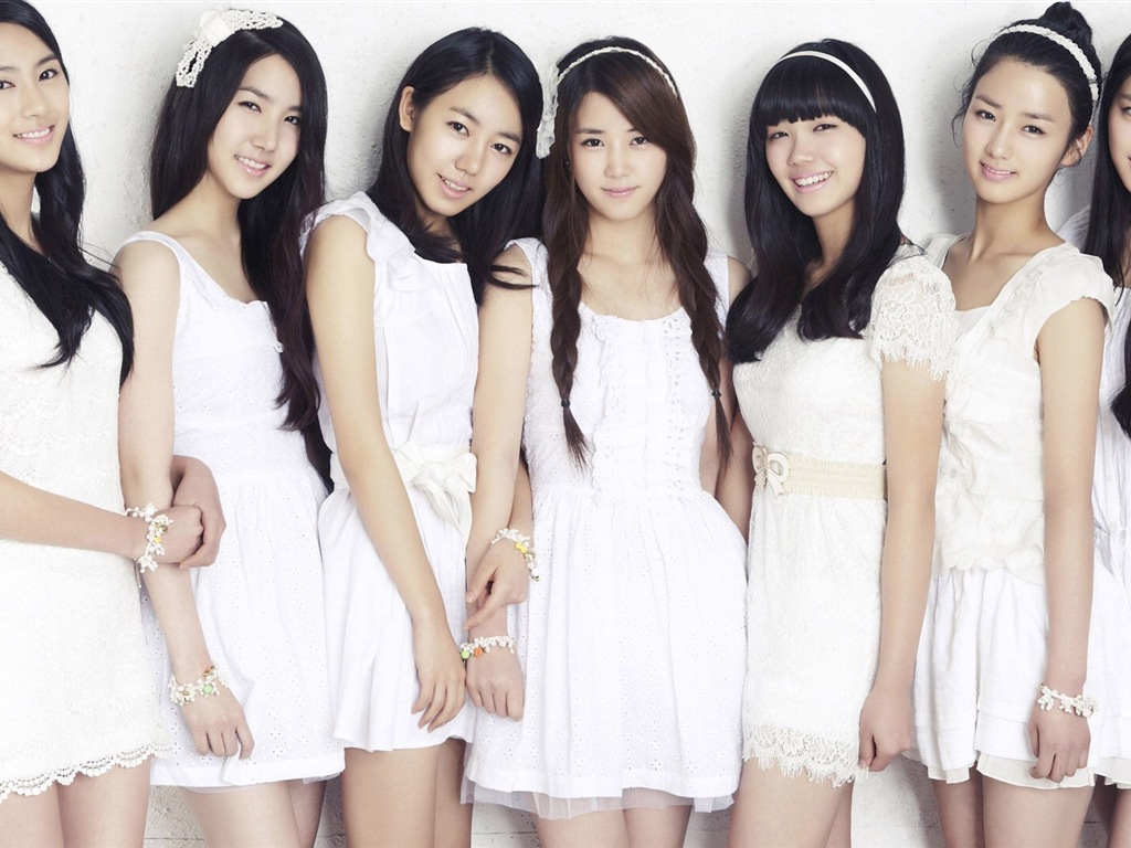 Groupe de musique de fille coréenne, A wallpapers HD rose #5 - 1024x768