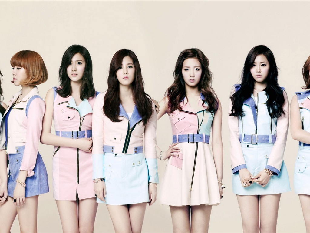 Groupe de musique de fille coréenne, A wallpapers HD rose #7 - 1024x768
