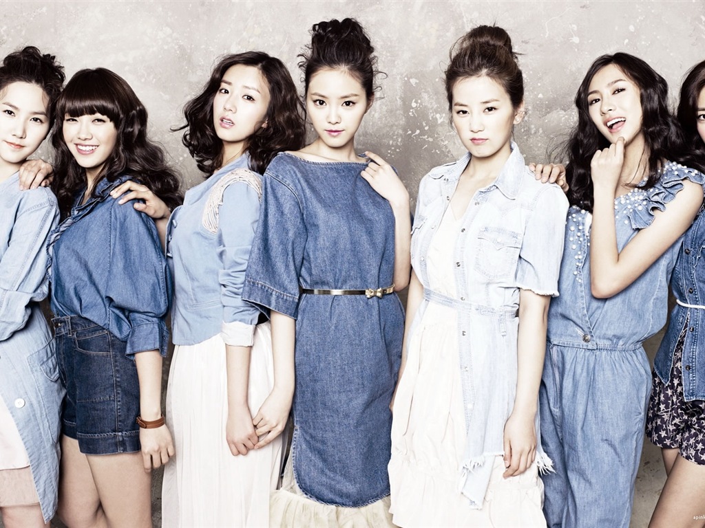 Groupe de musique de fille coréenne, A wallpapers HD rose #14 - 1024x768