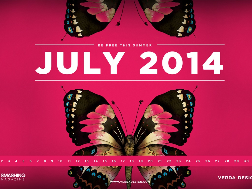 Juli 2014 Kalender Wallpaper (1) #1 - 1024x768