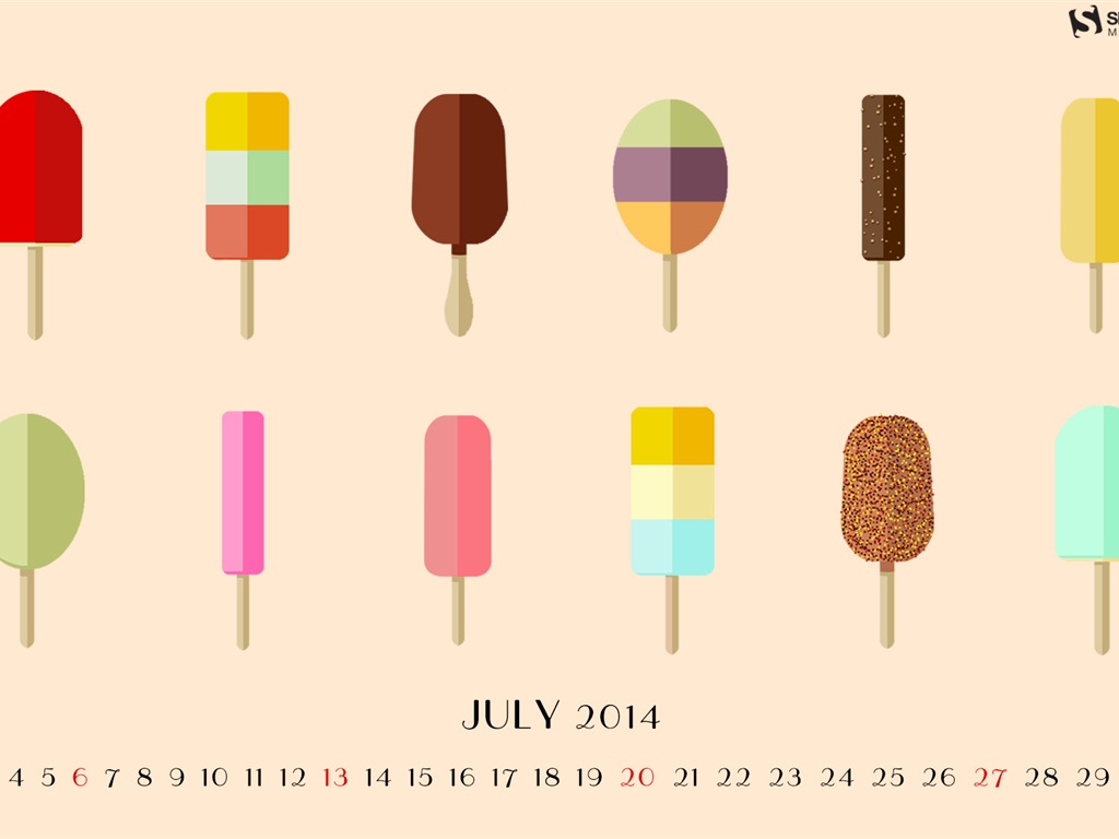 Juli 2014 Kalender Wallpaper (1) #10 - 1024x768