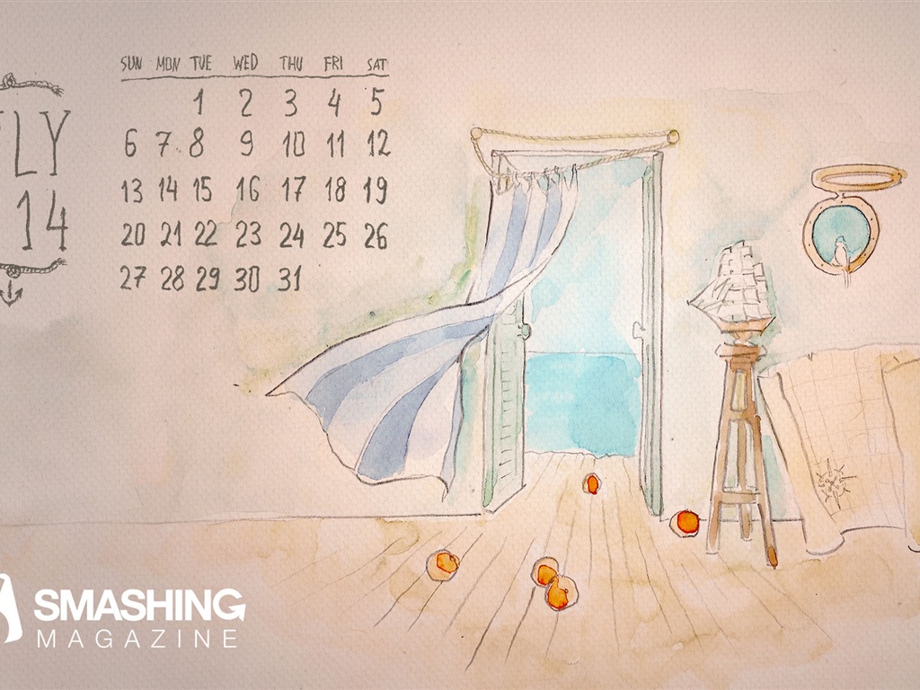 2014年7月 月曆壁紙(一) #11 - 1024x768