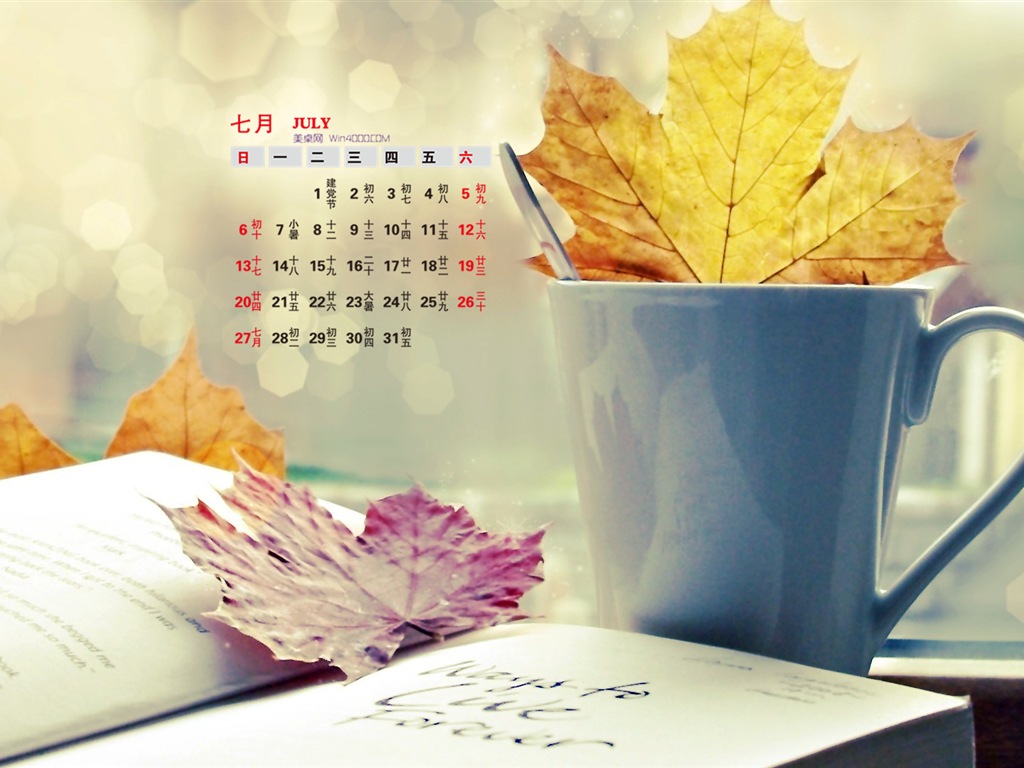 Juli 2014 Kalender Wallpaper (2) #10 - 1024x768