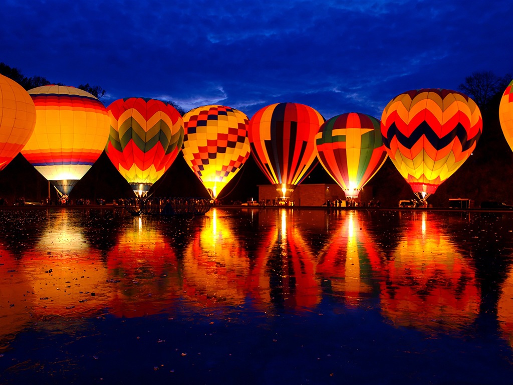 Ballon à air chaud de ciel, Windows 8 fonds d'écran thème HD #5 - 1024x768