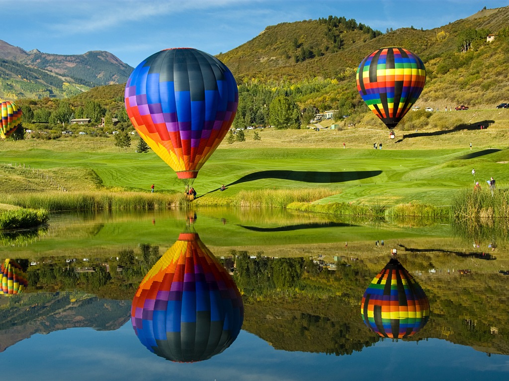 Ballon à air chaud de ciel, Windows 8 fonds d'écran thème HD #7 - 1024x768