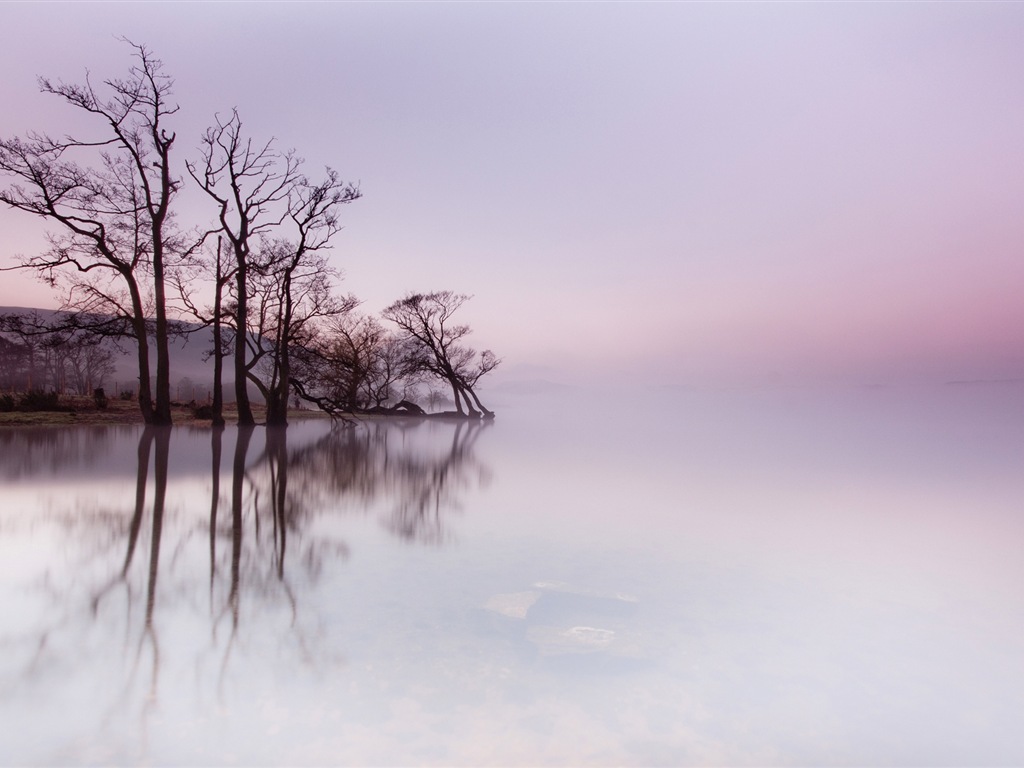 Paysage brumeux matin, Windows 8 écran thème #6 - 1024x768