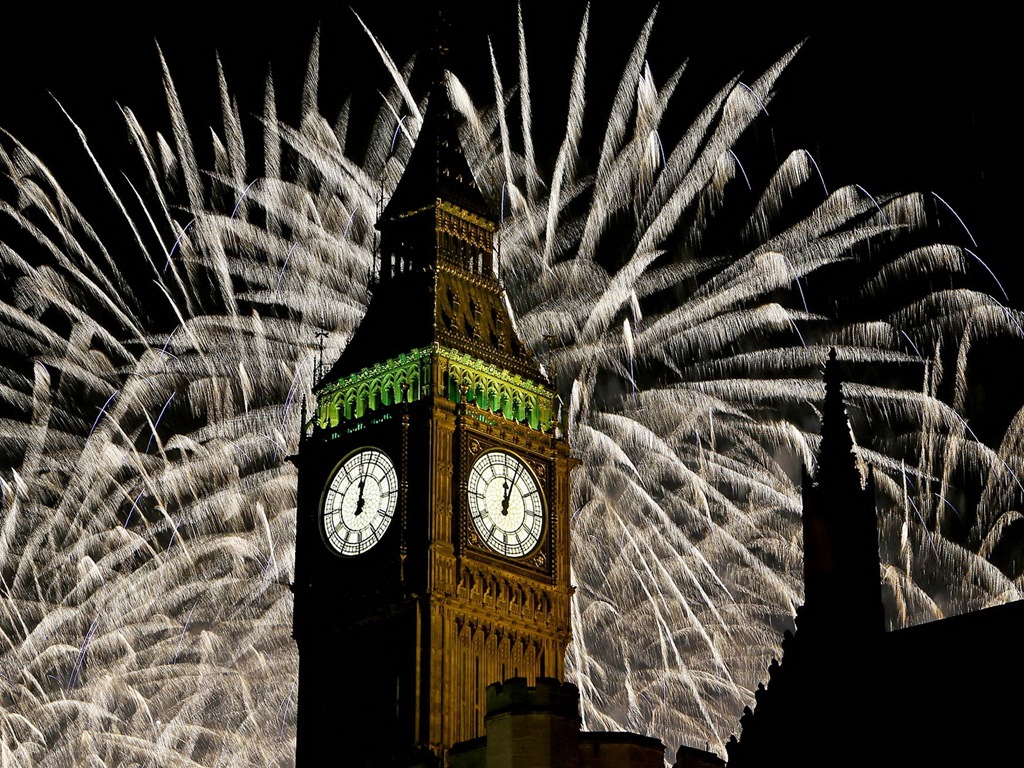 La belleza del cielo nocturno, fuegos artificiales hermosos fondos de pantalla #2 - 1024x768