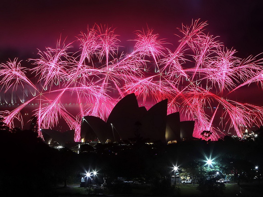 La belleza del cielo nocturno, fuegos artificiales hermosos fondos de pantalla #8 - 1024x768