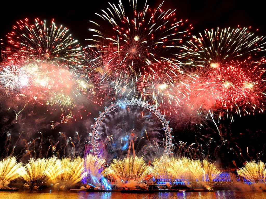 La belleza del cielo nocturno, fuegos artificiales hermosos fondos de pantalla #26 - 1024x768