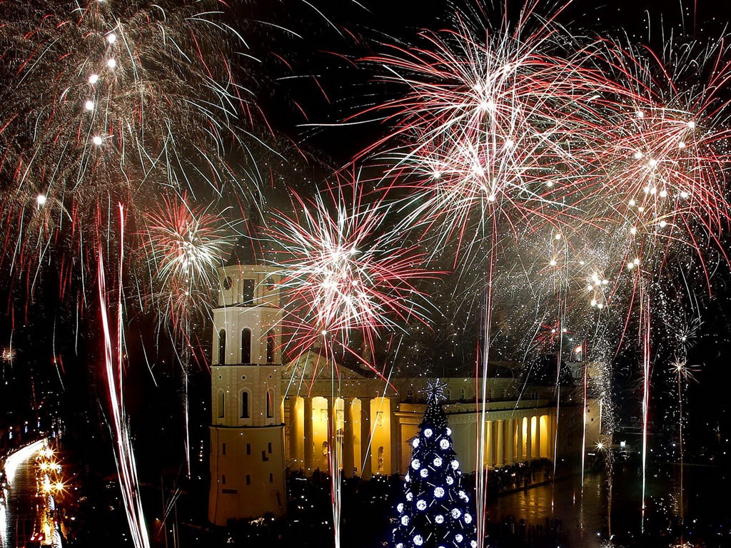 La belleza del cielo nocturno, fuegos artificiales hermosos fondos de pantalla #29 - 1024x768