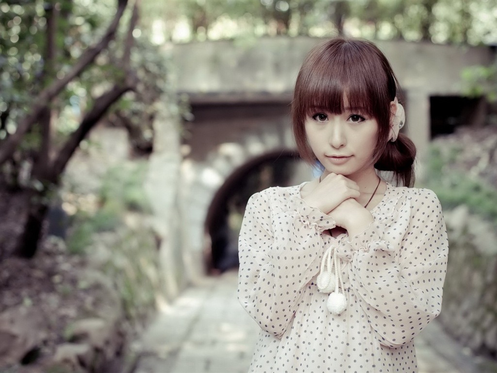 清純可愛的亞洲女孩 高清壁紙 #3 - 1024x768