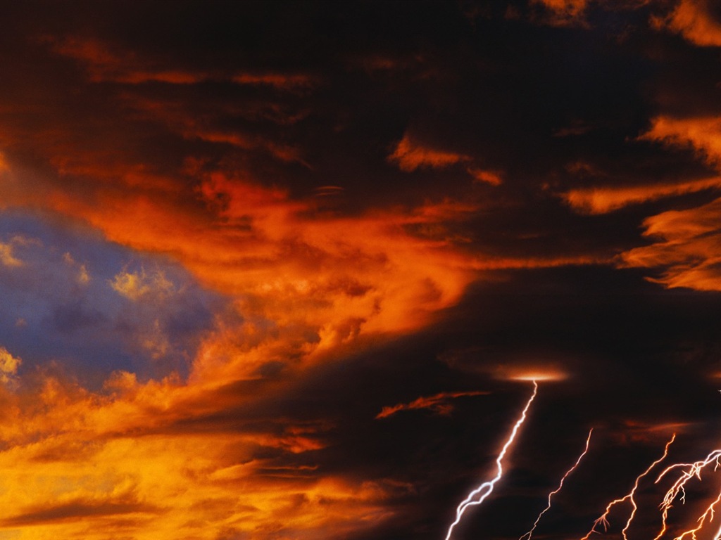 Lightning thunder HD wallpapers #4 - 1024x768