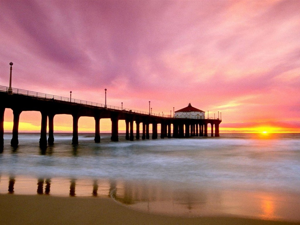 Muelle y puente de fondos de pantalla de alta definición #13 - 1024x768