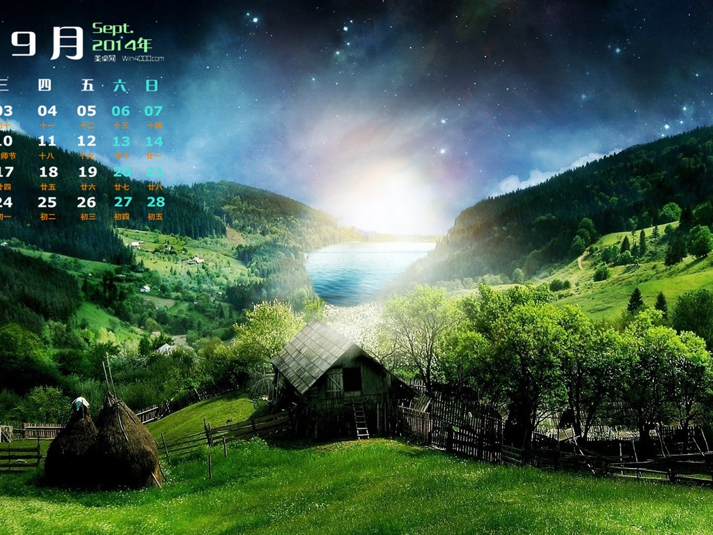 09 2014 wallpaper Calendario (1) #10 - 1024x768