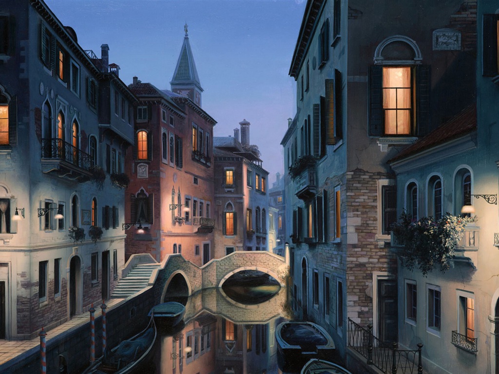 Belle Watertown, Venise fonds d'écran HD #7 - 1024x768