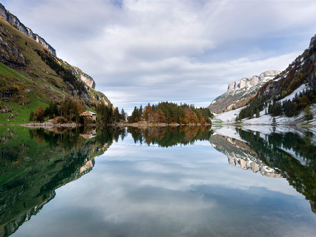 Lago tranquilo con la reflexión del agua, fondos de pantalla de Windows 8 HD #11 - 1024x768