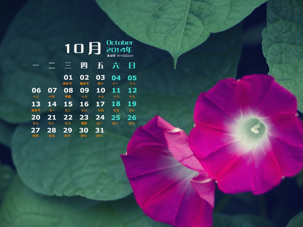 10 2014 wallpaper Calendario (1) #13 - 1024x768