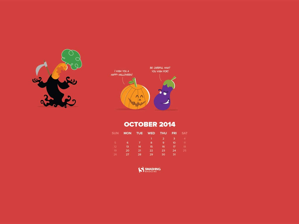 Octobre Déc 2014 Calendrier fond d'écran (2) #4 - 1024x768