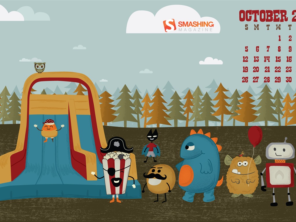 October 2014 Calendar wallpaper (2) #9 - 1024x768