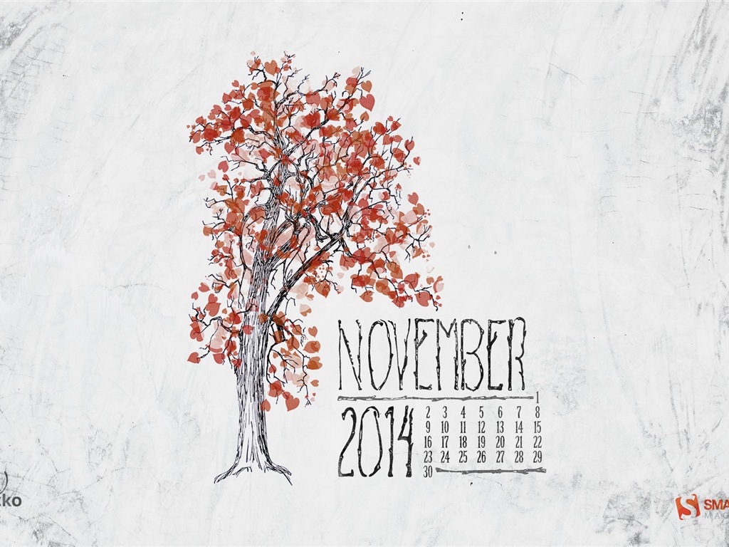 November 2014 Kalender Tapete (2) #7 - 1024x768