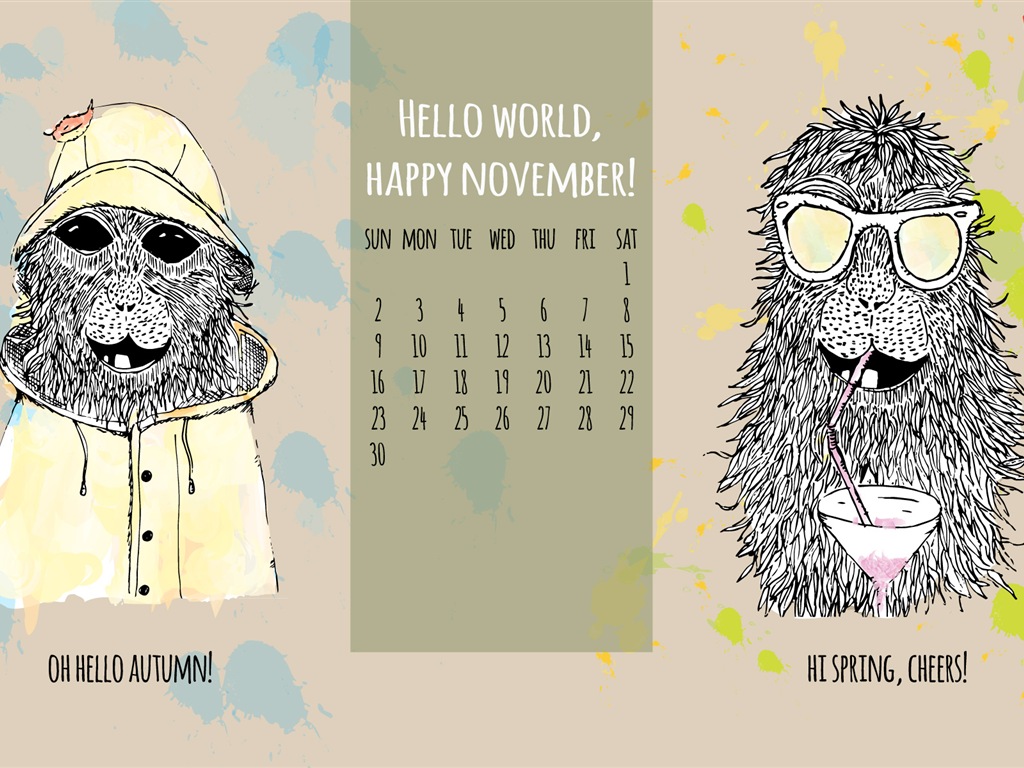 November 2014 Kalender Tapete (2) #9 - 1024x768