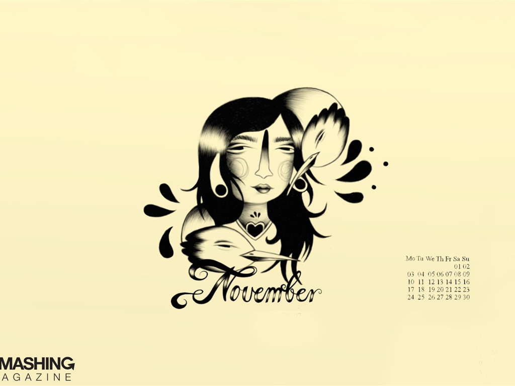 November 2014 Calendar wallpaper(2) #11 - 1024x768