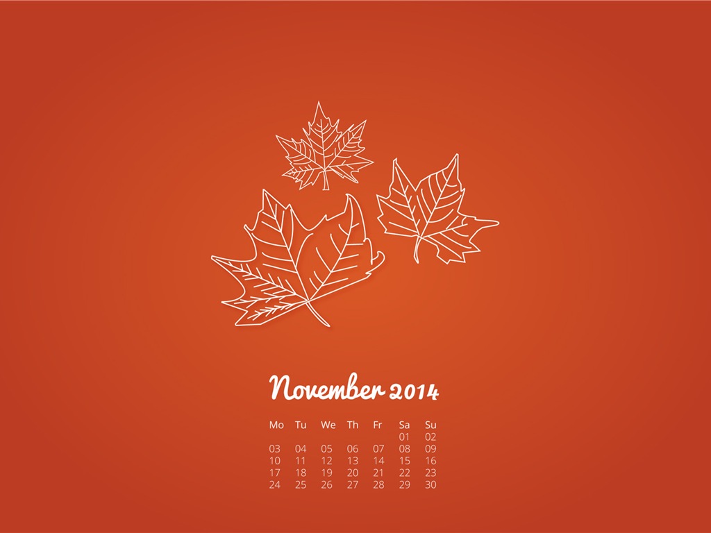 2014年11月 月曆壁紙(二) #18 - 1024x768
