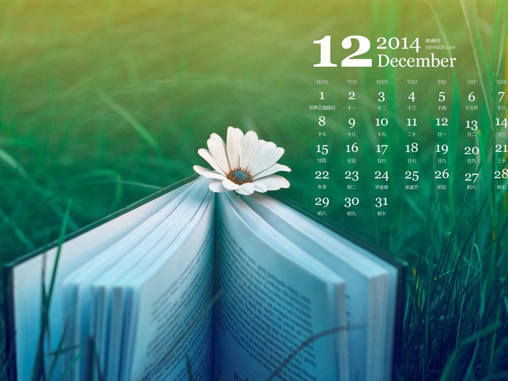 December 2014 Calendar wallpaper (1) #7 - 1024x768
