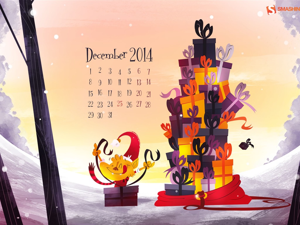 2014年12月 月曆壁紙(二) #1 - 1024x768