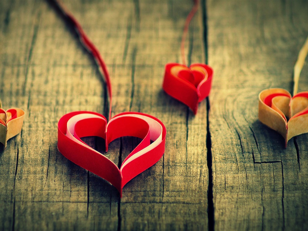 Le thème de l'amour, créatives fonds d'écran HD en forme de coeur #3 - 1024x768