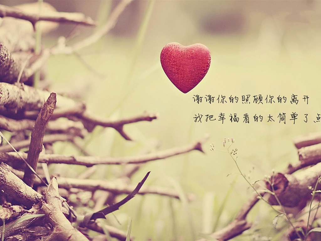 The theme of love, creative heart-shaped HD wallpapers #7 - 1024x768