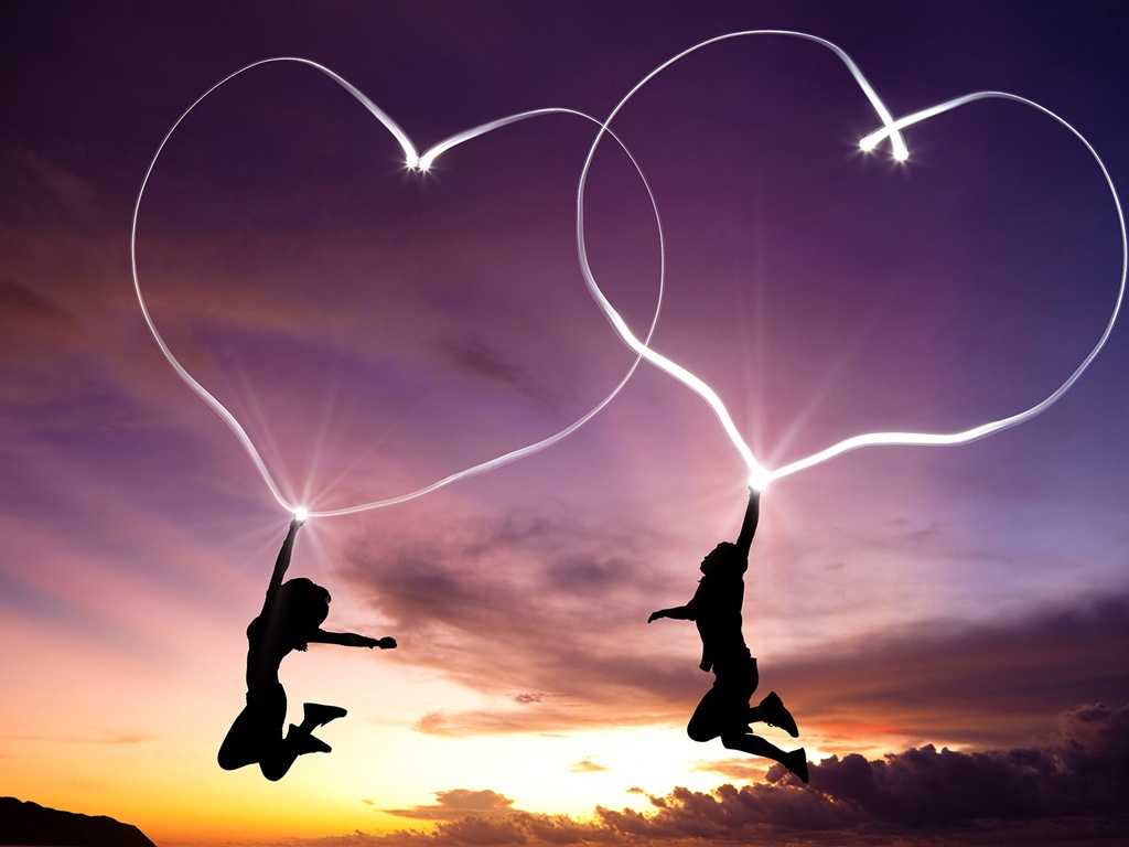 The theme of love, creative heart-shaped HD wallpapers #14 - 1024x768