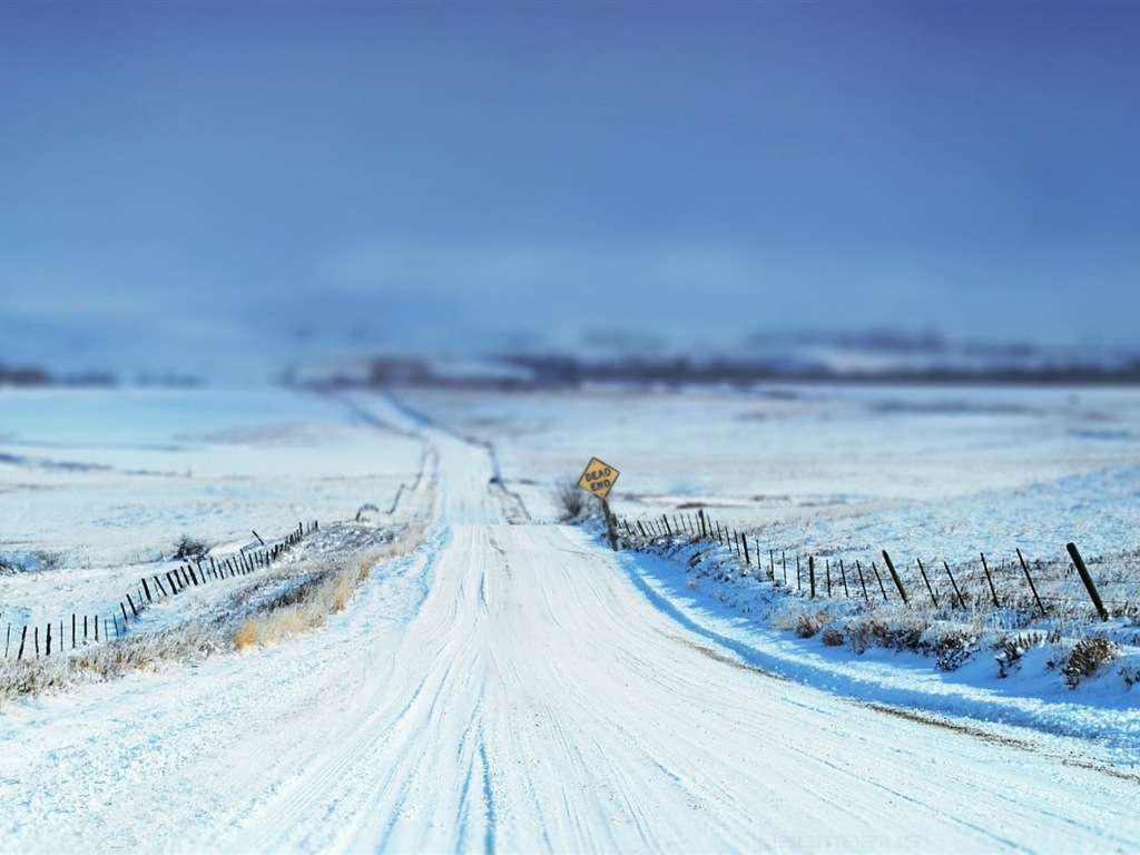 冬天的雪景，山，湖，樹木，道路高清壁紙 #2 - 1024x768