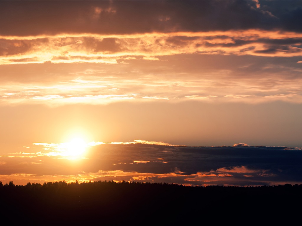 Coucher de soleil, ciel, mer, fonds d'écran HD de paysages naturels #4 - 1024x768