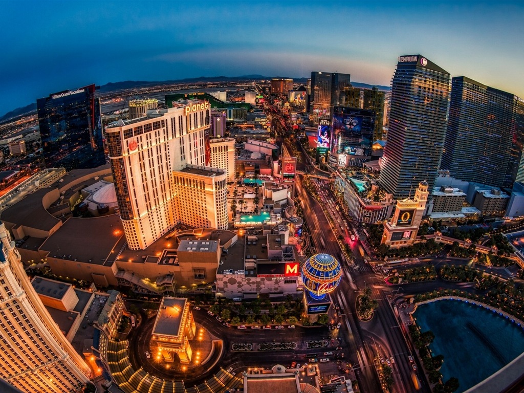 Hermosa noche en fondos de pantalla de alta definición de Las Vegas #1 - 1024x768