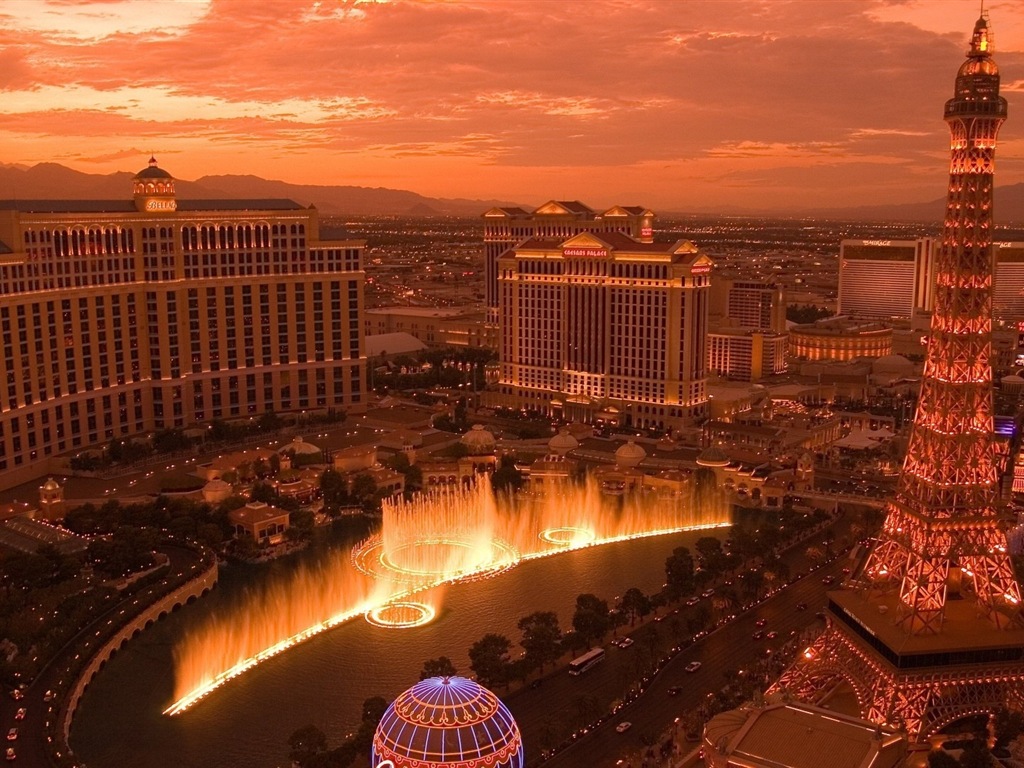 Hermosa noche en fondos de pantalla de alta definición de Las Vegas #4 - 1024x768