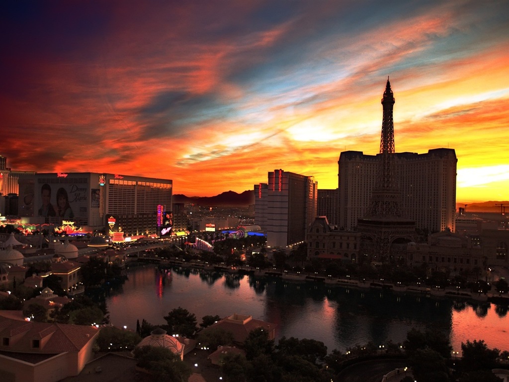 拉斯維加斯 美麗的夜景 高清壁紙 #5 - 1024x768