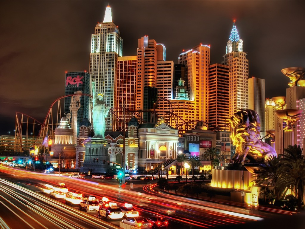 Hermosa noche en fondos de pantalla de alta definición de Las Vegas #14 - 1024x768