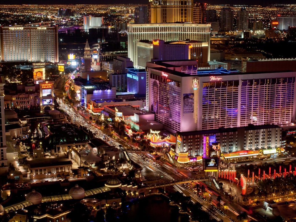 Hermosa noche en fondos de pantalla de alta definición de Las Vegas #15 - 1024x768