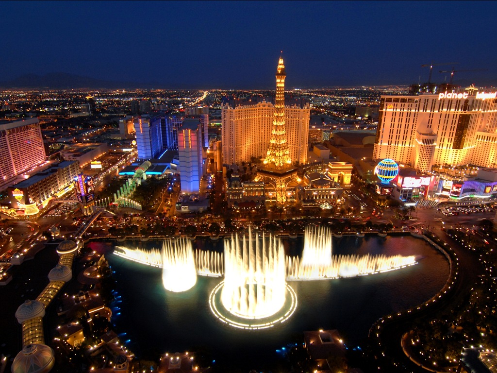 Hermosa noche en fondos de pantalla de alta definición de Las Vegas #20 - 1024x768