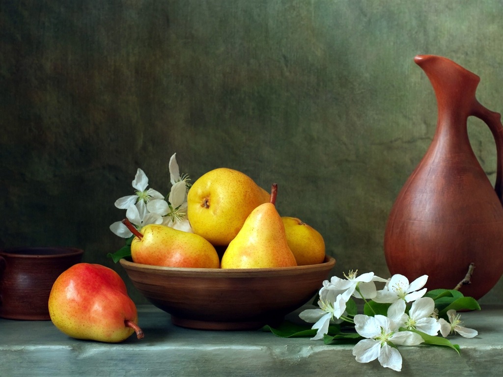 美味多汁的水果，梨的特写 高清壁纸10 - 1024x768