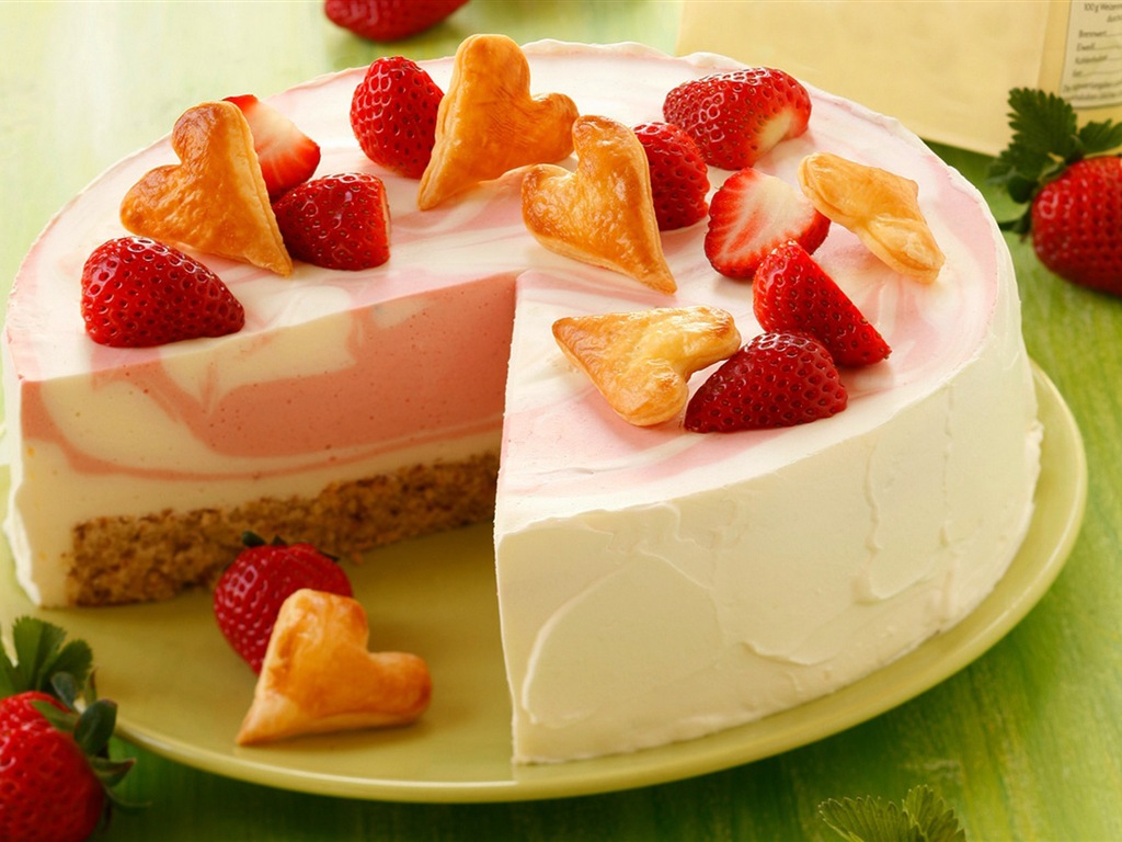 美味可口的草莓蛋糕 高清壁纸3 - 1024x768