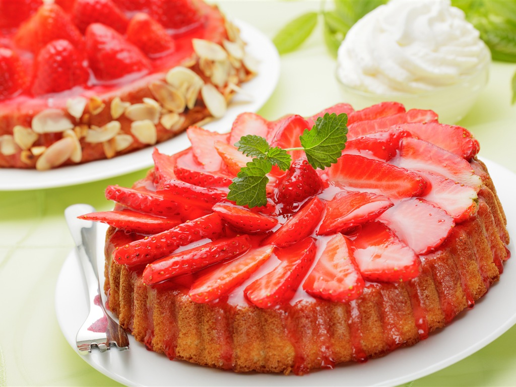 Delicioso pastel de fresas fondos de pantalla de alta definición #12 - 1024x768