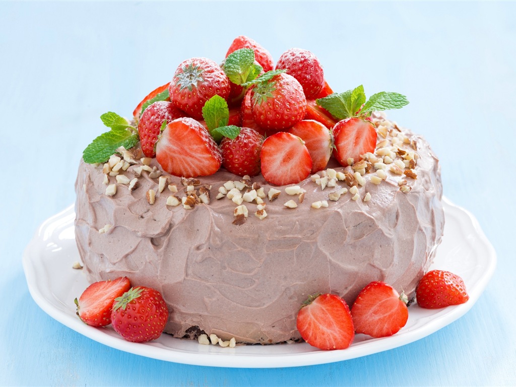 맛있는 딸기 케이크의 HD 배경 화면 #18 - 1024x768
