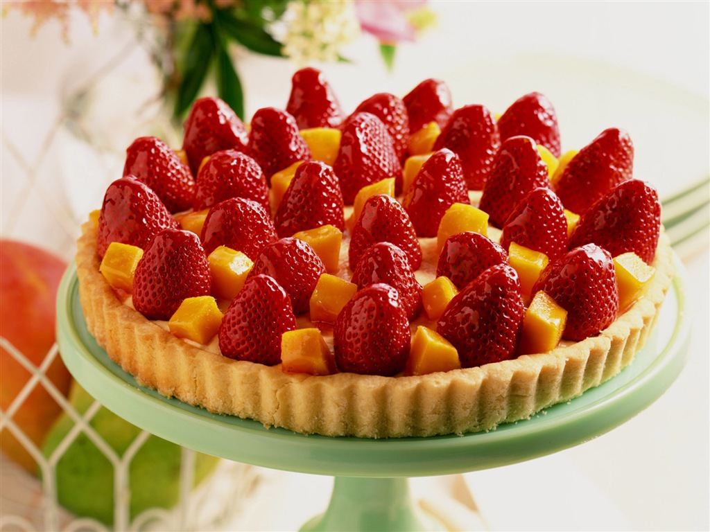 맛있는 딸기 케이크의 HD 배경 화면 #22 - 1024x768