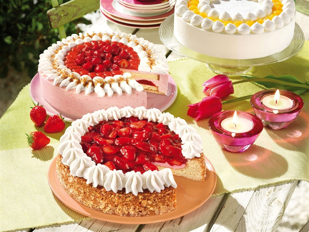 맛있는 딸기 케이크의 HD 배경 화면 #23 - 1024x768